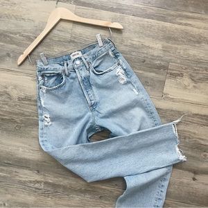 Agolde 90’s Crop High Rise Light Wash Denim size 23